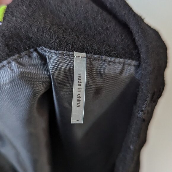 AREA Black Leather Skirt with Patch Stitching Size 12 - Picture 12 of 14